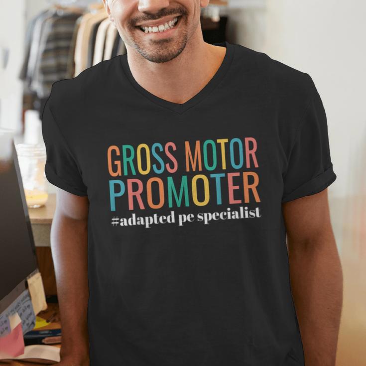 Gross Motor Promoter Adapted PE Specialist PE Teacher Art Men's V-Neck T-Shirt, Pe Teacher Shirts, funny gift Gross Motor Promoter Adapted PE Specialist PE Teacher Art Men's V-Neck T-Shirt, Pe Teacher Shirts, funny gift