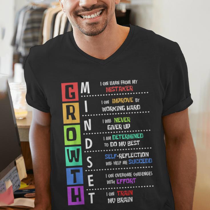 Growth Mindset Positive Motivational Classroom Teacher Learn Men's V-Neck T-Shirt, funny gift Growth Mindset Positive Motivational Classroom Teacher Learn Men's V-Neck T-Shirt, funny gift