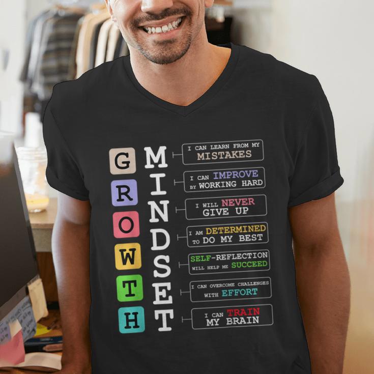 Growth Mindset Shirt Positive School Classroom Teacher Men's V-Neck T-Shirt, funny gift