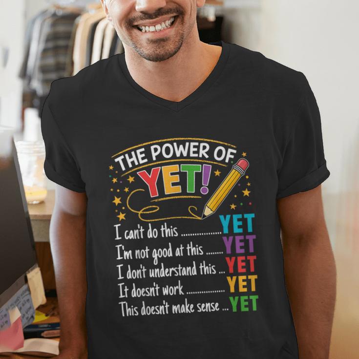 Growth Mindset Teacher Power Of Yet Inspirational Men's V-Neck T-Shirt, funny gift