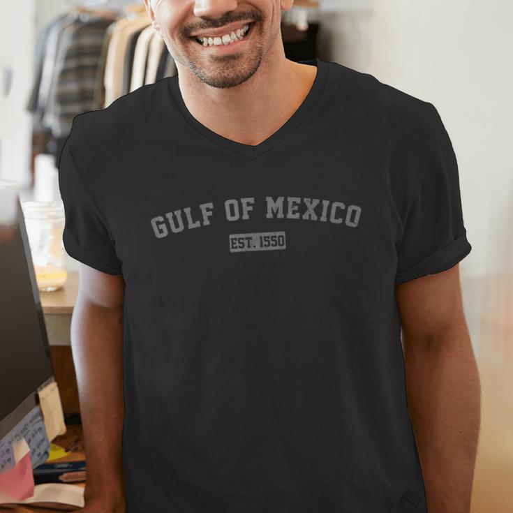 Gulf Of Mexico Est 1550 Retro Vintage For Women Men Teacher Men's V-Neck T-Shirt, funny gift