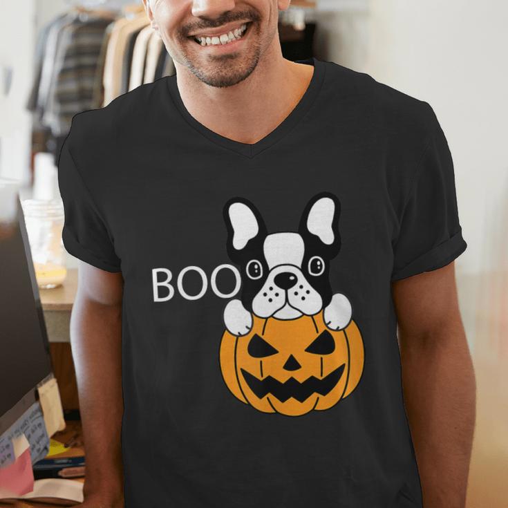The Halloween Boston Terrier Men's V-Neck T-Shirt, Boston Terrier Halloween Shirts, funny gift