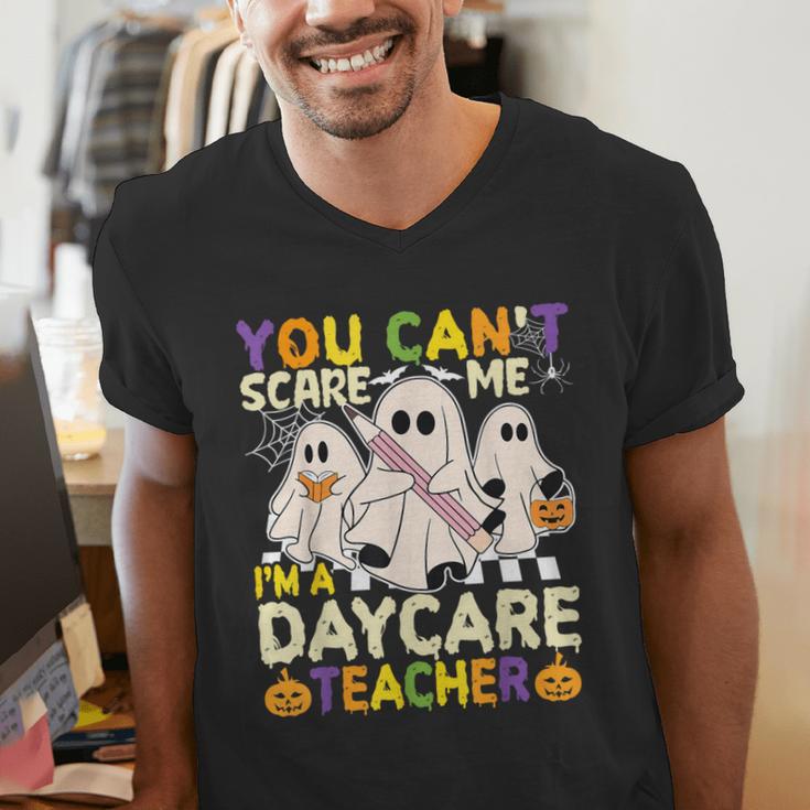 Halloween You Can't Scare Me I'm a Daycare Teacher Ghost Men's V-Neck T-Shirt, funny gift