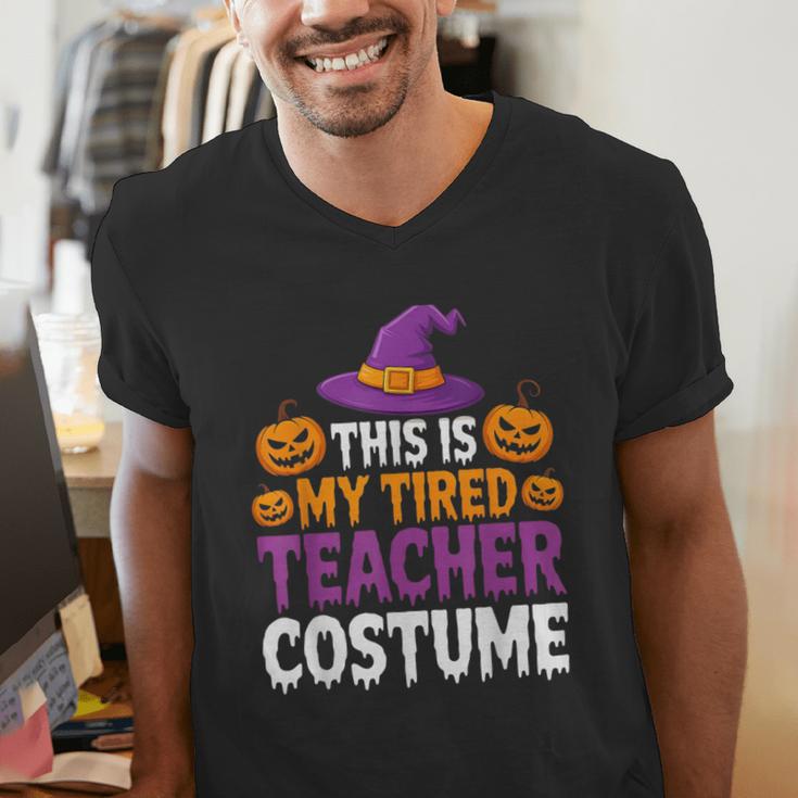 Halloween Costumes For Teachers Tired Teacher Costume Tee Men's V-Neck T-Shirt, funny gift