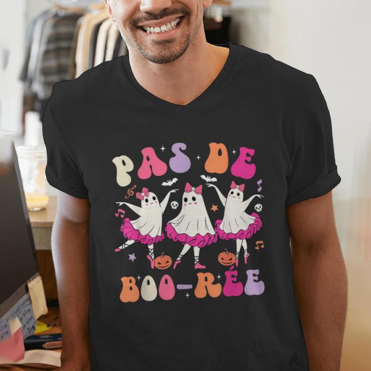 Halloween Dance Teacher Pas De Boo-Ree Ghost Ballet Dancer Men's V-Neck T-Shirt, funny gift