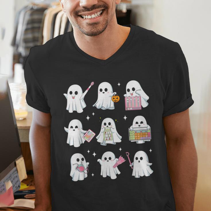 Halloween Ghost Speech Therapy SLP Fall Teacher Tee Men's V-Neck T-Shirt, funny gift Halloween Ghost Speech Therapy SLP Fall Teacher Tee Men's V-Neck T-Shirt, funny gift