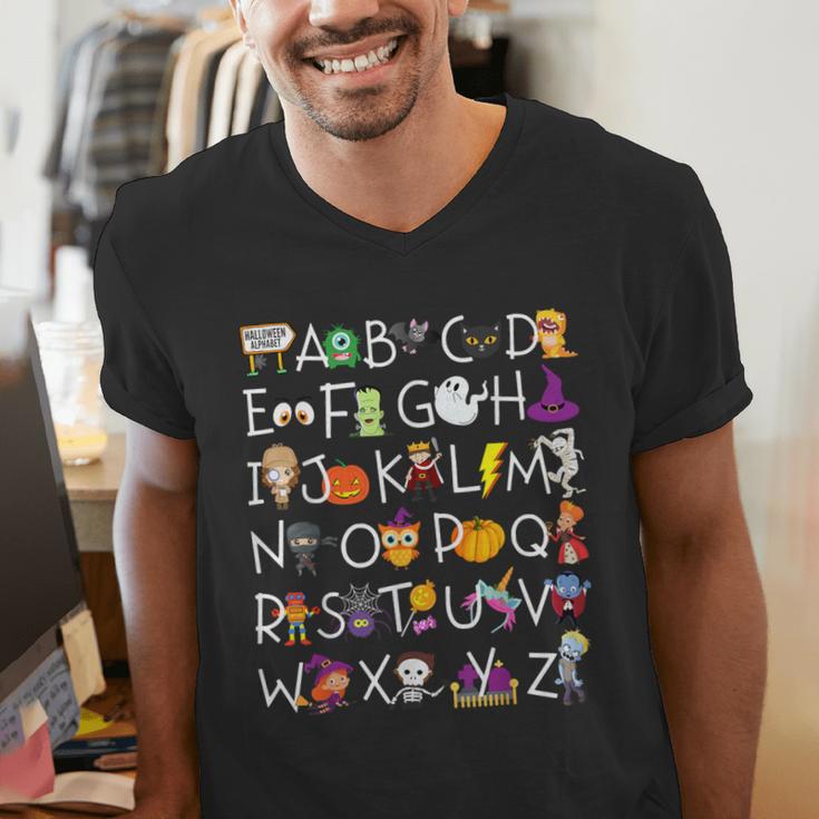 Halloween Nursery Teacher Shirt Halloween Alphabet Men's V-Neck T-Shirt, funny gift