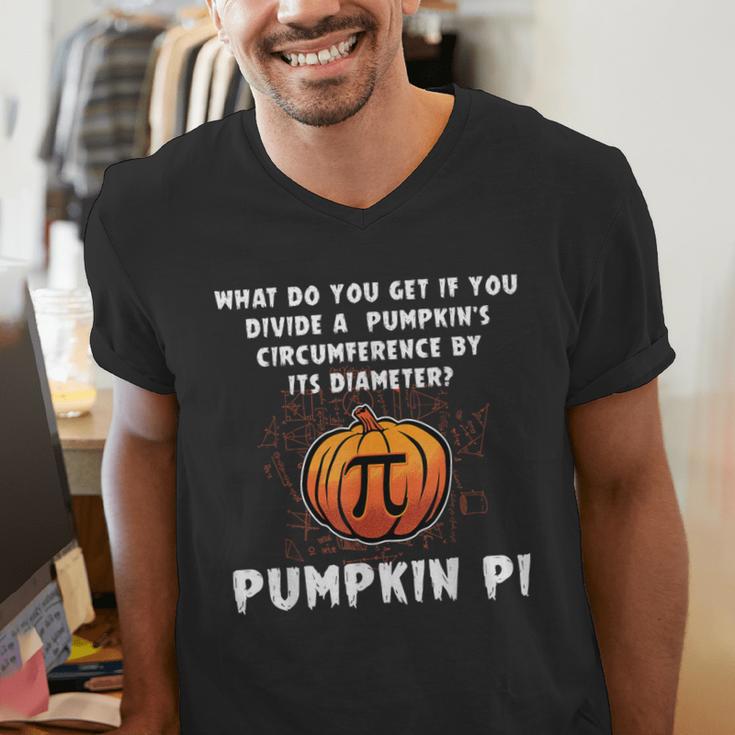 Halloween Pumpkin Pi Math Geometry Teachers Students For Men Women Kids Men's V-Neck T-Shirt, funny gift