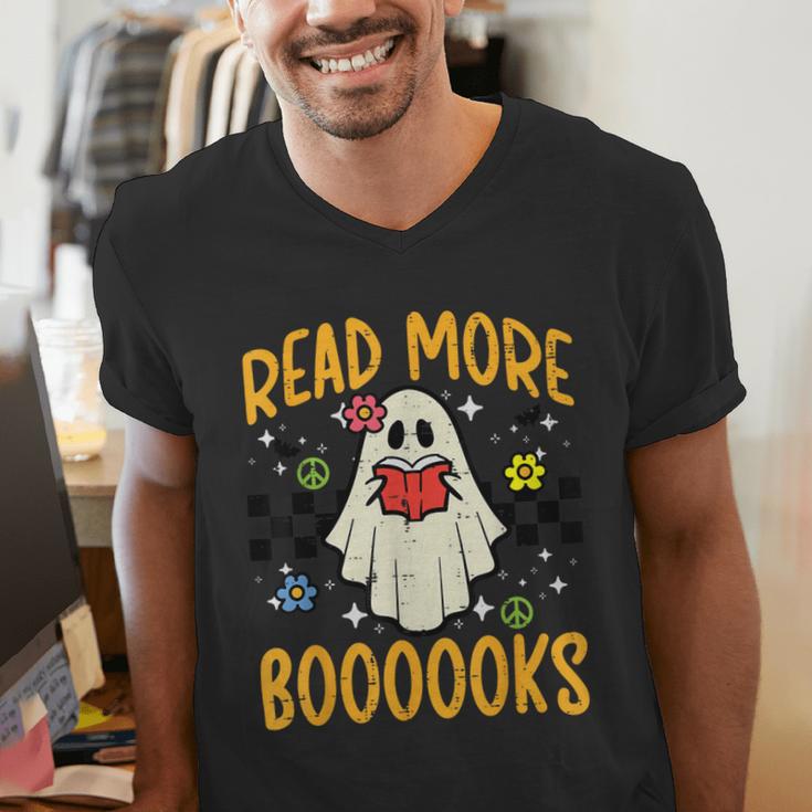 Halloween Read More Books Retro Costume Teacher Women Girls Men's V-Neck T-Shirt, funny gift Halloween Read More Books Retro Costume Teacher Women Girls Men's V-Neck T-Shirt, funny gift