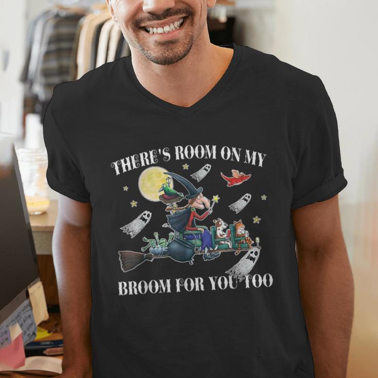 Halloween There's Room On My Broom For You Too Teacher Men's V-Neck T-Shirt, funny gift
