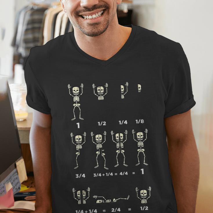 Halloween Skeleton Math Fraction Teacher Men Women Men's V-Neck T-Shirt, funny gift Halloween Skeleton Math Fraction Teacher Men Women Men's V-Neck T-Shirt, funny gift