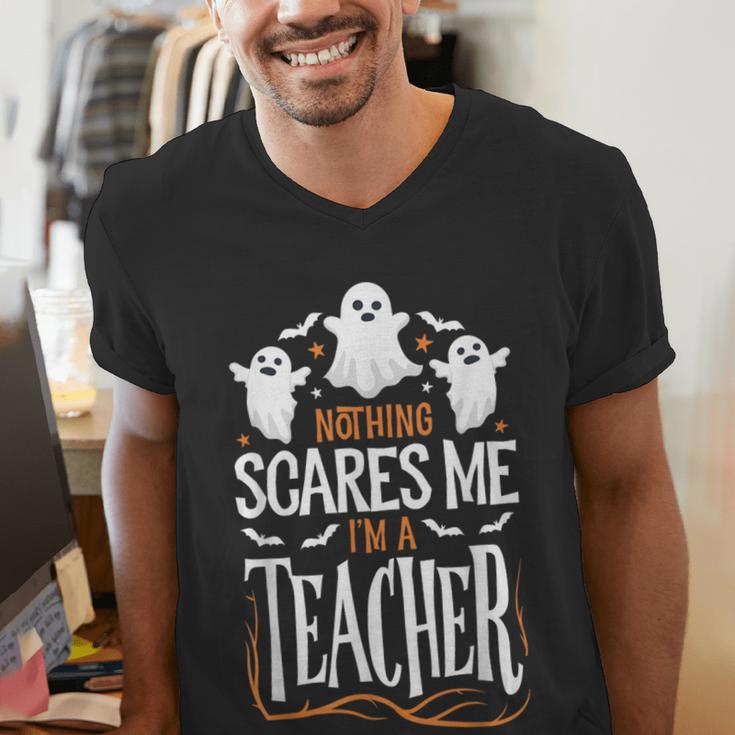 Halloween Teacher Nothing Scares Me Women Men Teachers Men's V-Neck T-Shirt, funny gift Halloween Teacher Nothing Scares Me Women Men Teachers Men's V-Neck T-Shirt, funny gift