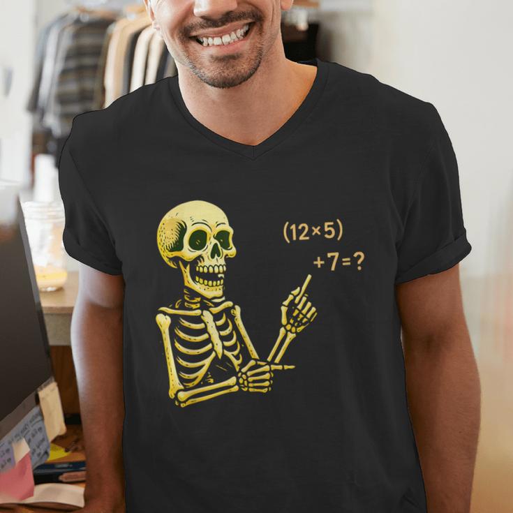 Halloween Teacher Six Seven 6 7 Skeleton Spooky Costume Men's V-Neck T-Shirt, funny gift Halloween Teacher Six Seven 6 7 Skeleton Spooky Costume Men's V-Neck T-Shirt, funny gift