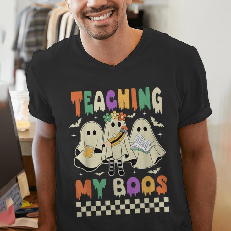 Halloween Teaching My Boos Cute Ghost Teacher Life Costume Men's V-Neck T-Shirt, funny gift Halloween Teaching My Boos Cute Ghost Teacher Life Costume Men's V-Neck T-Shirt, funny gift