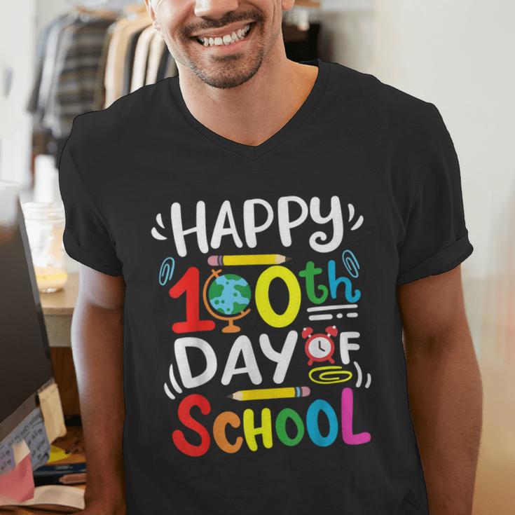 Happy 100th Day Of School 100 Days Of School Teacher Student Men's V-Neck T-Shirt, funny gift Happy 100th Day Of School 100 Days Of School Teacher Student Men's V-Neck T-Shirt, funny gift