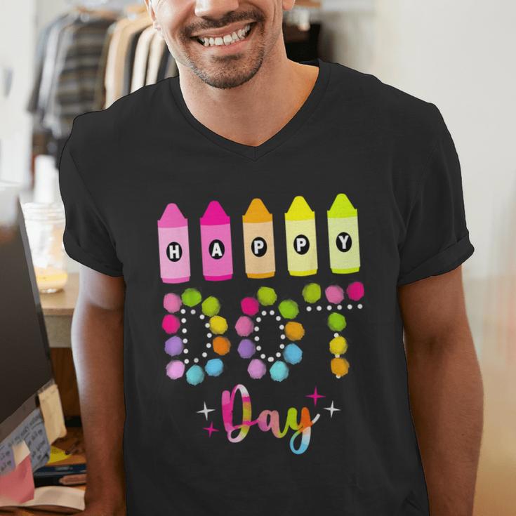 Happy Dot Day 2025 Teacher Kids Girls Colorful Polka Dot Day Men's V-Neck T-Shirt, funny gift Happy Dot Day 2025 Teacher Kids Girls Colorful Polka Dot Day Men's V-Neck T-Shirt, funny gift