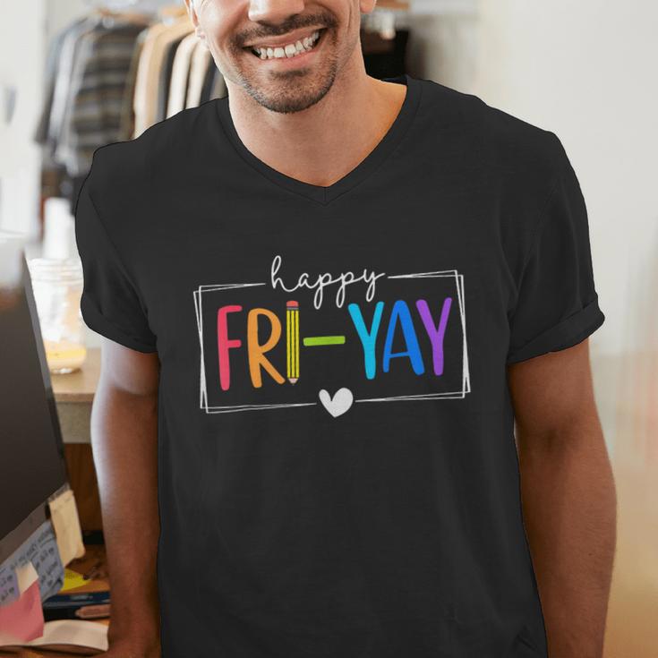 Happy Fri-Yay Fri Yay Teacher Student Friday Weekend Men's V-Neck T-Shirt, funny gift Happy Fri-Yay Fri Yay Teacher Student Friday Weekend Men's V-Neck T-Shirt, funny gift