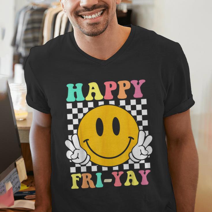 Happy Fri-Yay Teacher Friday Weekend School Men's V-Neck T-Shirt, funny gift