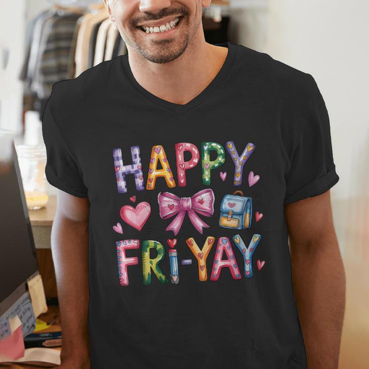 Happy Fri-Yay Teacher Fry Yay Friday Weekend Cute Fri-Yay Men's V-Neck T-Shirt, funny gift Happy Fri-Yay Teacher Fry Yay Friday Weekend Cute Fri-Yay Men's V-Neck T-Shirt, funny gift