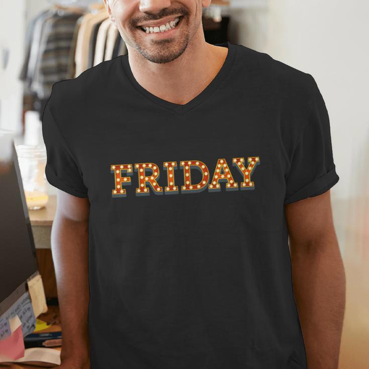 Happy Friday Love Fridays Fun Teacher For Men Women Men's V-Neck T-Shirt, funny gift