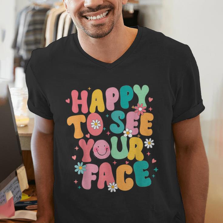 Happy To See Your Face Teacher Disco Ball Back To School Men's V-Neck T-Shirt, funny gift