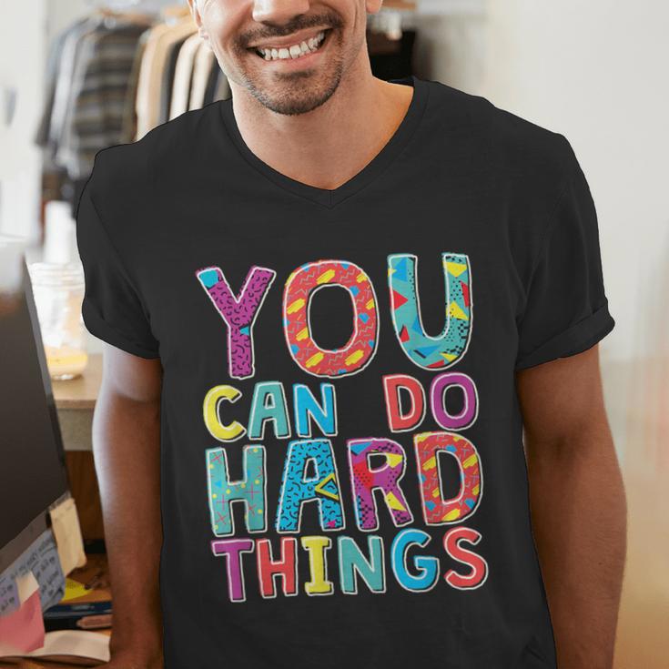 You Can Do Hard Things School Student Teachers Men's V-Neck T-Shirt, funny gift You Can Do Hard Things School Student Teachers Men's V-Neck T-Shirt, funny gift
