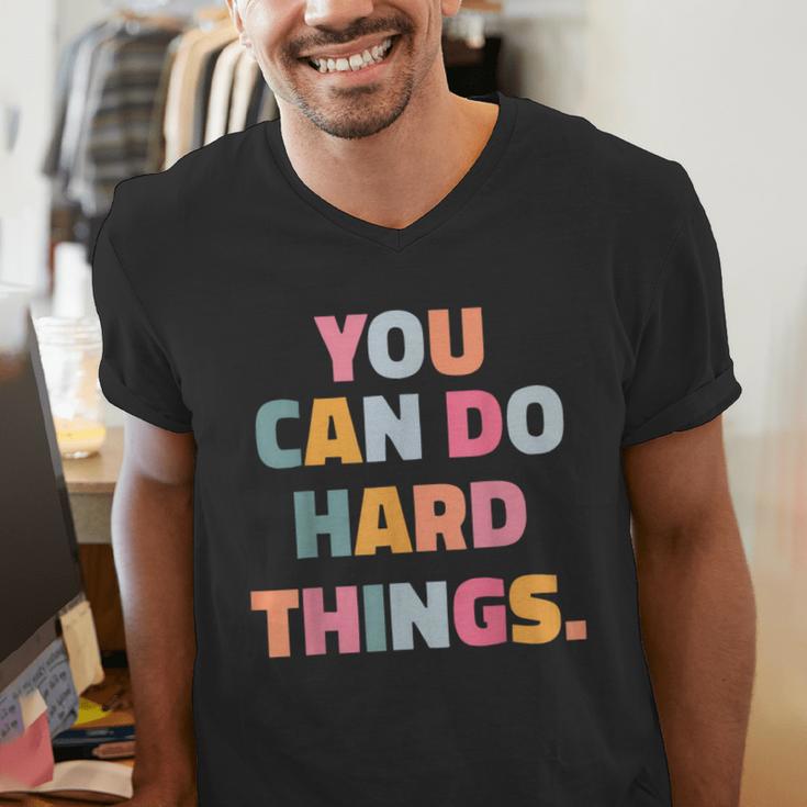 You Can Do Hard Things Teacher For Men Women Girls Kids Men's V-Neck T-Shirt, funny gift You Can Do Hard Things Teacher For Men Women Girls Kids Men's V-Neck T-Shirt, funny gift