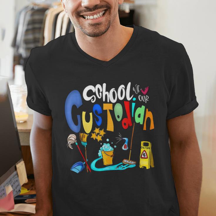 We Heart Love Our School Custodian For Teacher & Kids Men's V-Neck T-Shirt, funny gift We Heart Love Our School Custodian For Teacher & Kids Men's V-Neck T-Shirt, funny gift
