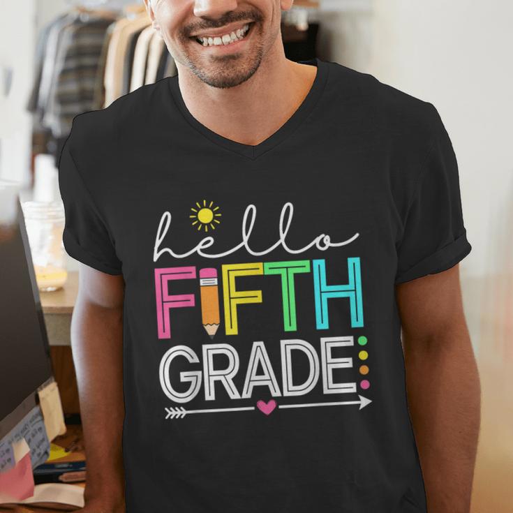 Hello Fifth Grade Teacher Student 5th Grade Back To School Men's V-Neck T-Shirt, funny gift Hello Fifth Grade Teacher Student 5th Grade Back To School Men's V-Neck T-Shirt, funny gift