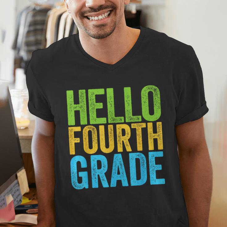 Hello Fourth Grade Shirt 4th Grade Boy Girl Student Teacher Men's V-Neck T-Shirt, 4th Grade Teacher Shirts, funny gift Hello Fourth Grade Shirt 4th Grade Boy Girl Student Teacher Men's V-Neck T-Shirt, 4th Grade Teacher Shirts, funny gift