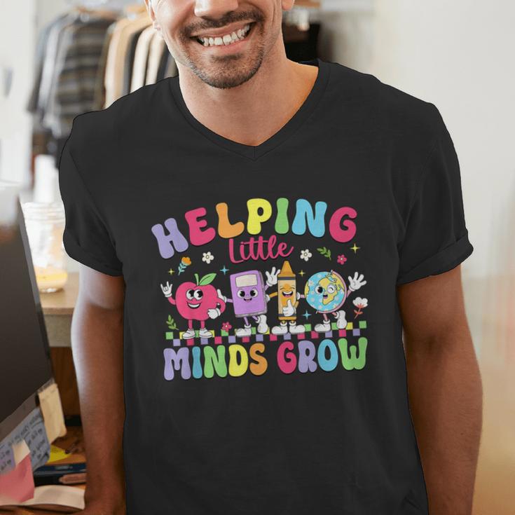 Helping Little Minds Grow Teacher Life Back To School Men's V-Neck T-Shirt, funny gift Helping Little Minds Grow Teacher Life Back To School Men's V-Neck T-Shirt, funny gift