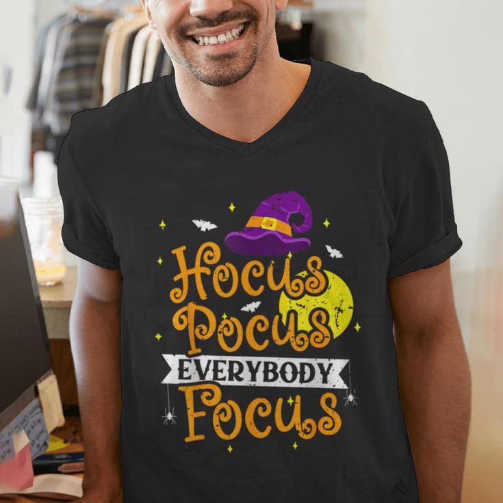 Hocus Pocus Everybody Focus Halloween Teacher Men Women Kids Men's V-Neck T-Shirt, funny gift