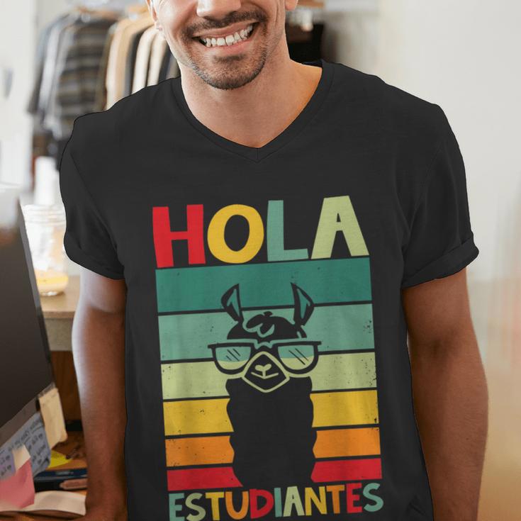 Hola Estudiantes Spanish Teacher Back To School 2025 Men's V-Neck T-Shirt, funny gift Hola Estudiantes Spanish Teacher Back To School 2025 Men's V-Neck T-Shirt, funny gift