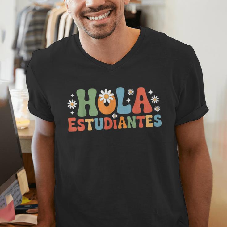 Hola Estudiantes Spanish Teacher Men's V-Neck T-Shirt, funny gift Hola Estudiantes Spanish Teacher Men's V-Neck T-Shirt, funny gift