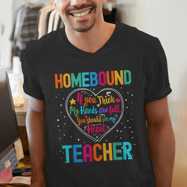 Homebound Teacher Appreciation Week Back To School Heart Men's V-Neck T-Shirt, funny gift Homebound Teacher Appreciation Week Back To School Heart Men's V-Neck T-Shirt, funny gift