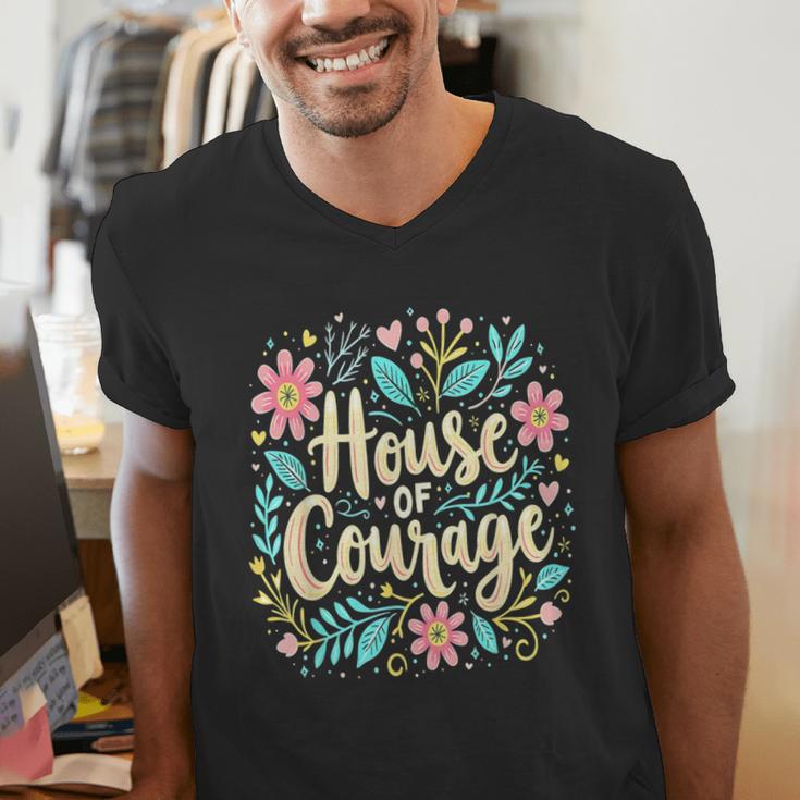 House Of Courage Flowers RCA School Teacher Student Tee Men's V-Neck T-Shirt, funny gift House Of Courage Flowers RCA School Teacher Student Tee Men's V-Neck T-Shirt, funny gift