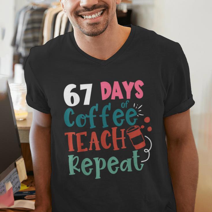 Humor Meme 67 Days Of School Coffee Lover Educator Teacher Men's V-Neck T-Shirt, funny gift Humor Meme 67 Days Of School Coffee Lover Educator Teacher Men's V-Neck T-Shirt, funny gift
