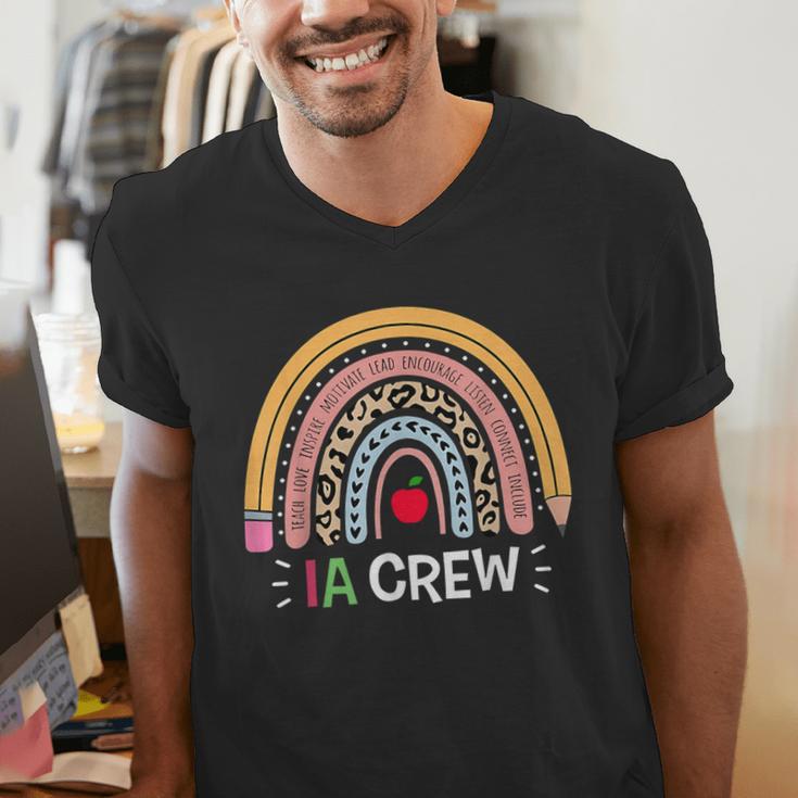 IA Crew Instructional Assistant Rainbow Teachers Aide Men's V-Neck T-Shirt, funny gift