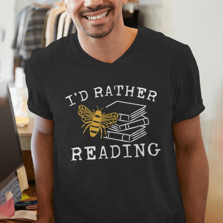 I'd Rather Bee Reading Teacher Librarian Book Lover Men's V-Neck T-Shirt, funny gift I'd Rather Bee Reading Teacher Librarian Book Lover Men's V-Neck T-Shirt, funny gift