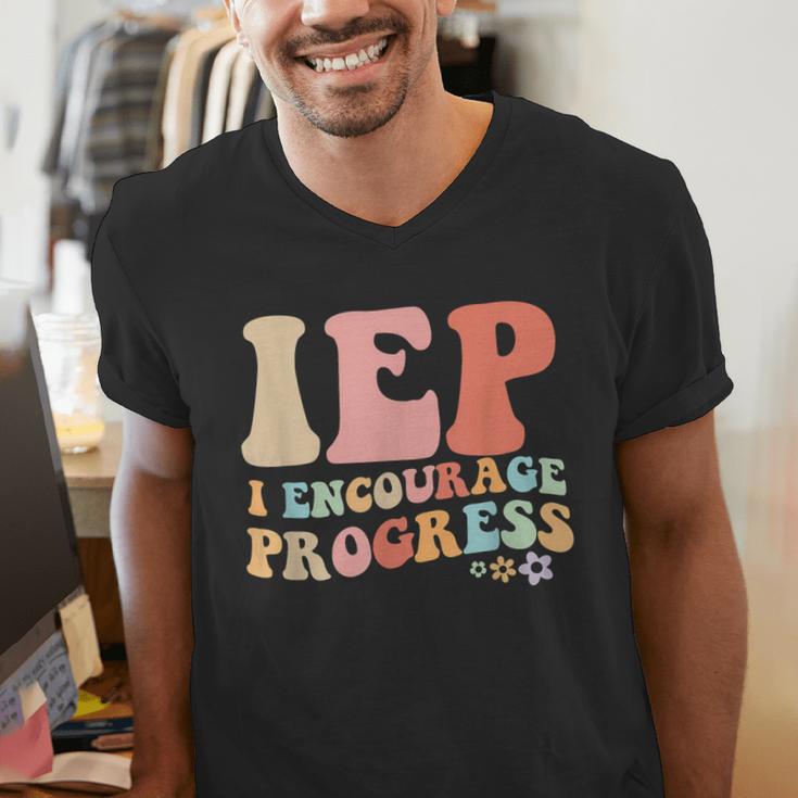 IEP I Encourage Progress Special Education Teacher Graphics Men's V-Neck T-Shirt, funny gift IEP I Encourage Progress Special Education Teacher Graphics Men's V-Neck T-Shirt, funny gift