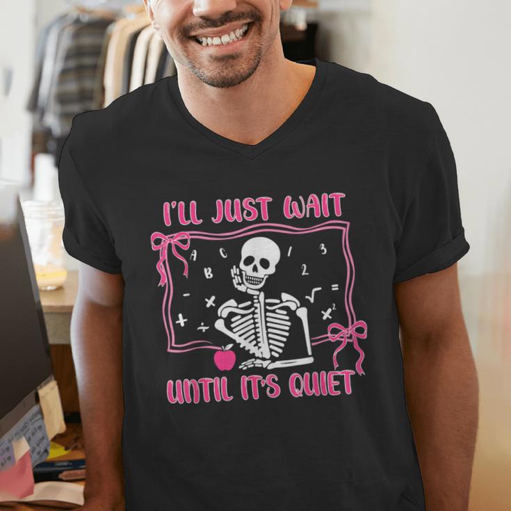 I'Ll Just Wait Until It's Quiet Spooky Teacher Halloween Men's V-Neck T-Shirt, funny gift I'Ll Just Wait Until It's Quiet Spooky Teacher Halloween Men's V-Neck T-Shirt, funny gift