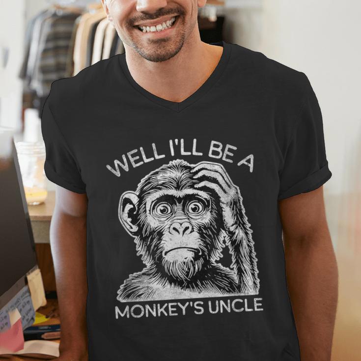 Well I'Ll Be a Monkey's Uncle Teacher And Student Men's V-Neck T-Shirt, funny gift