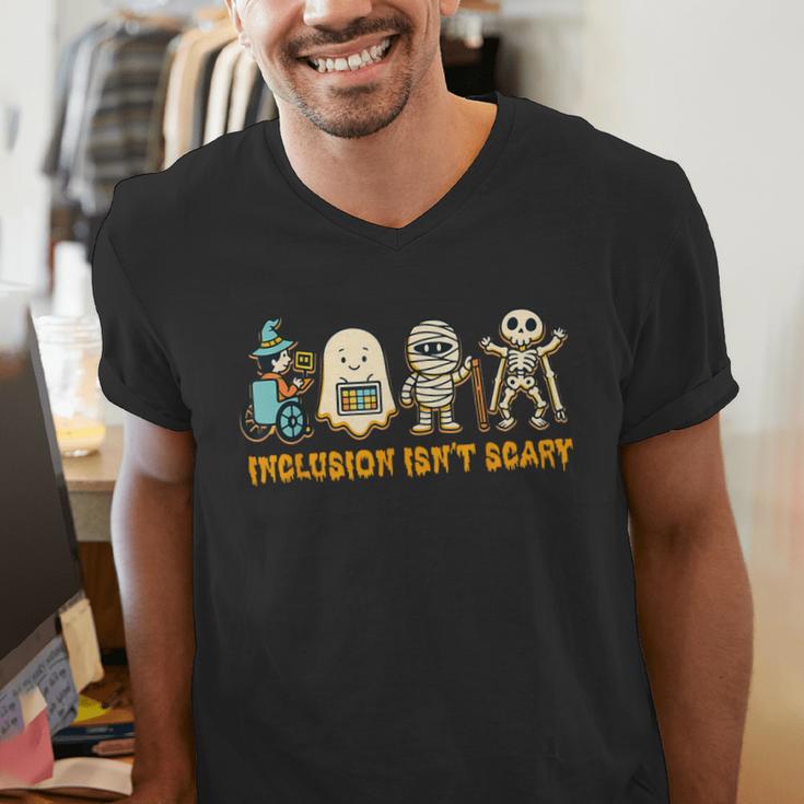 Inclusion Isn't Scary Halloween Sped Teacher Women Men Men's V-Neck T-Shirt, funny gift Inclusion Isn't Scary Halloween Sped Teacher Women Men Men's V-Neck T-Shirt, funny gift