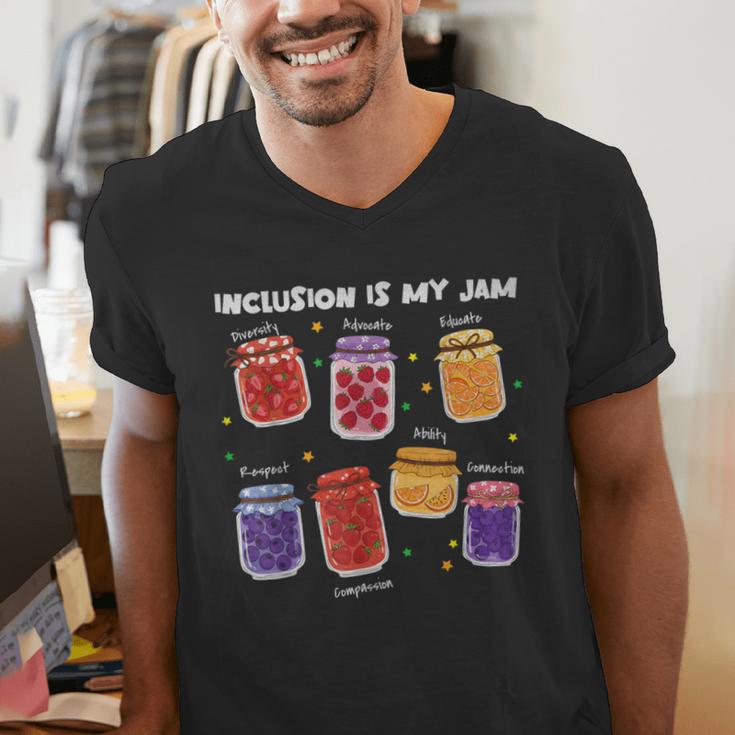 Inclusion Is My Jam Special Education Teacher Para Autism Men's V-Neck T-Shirt, funny gift Inclusion Is My Jam Special Education Teacher Para Autism Men's V-Neck T-Shirt, funny gift