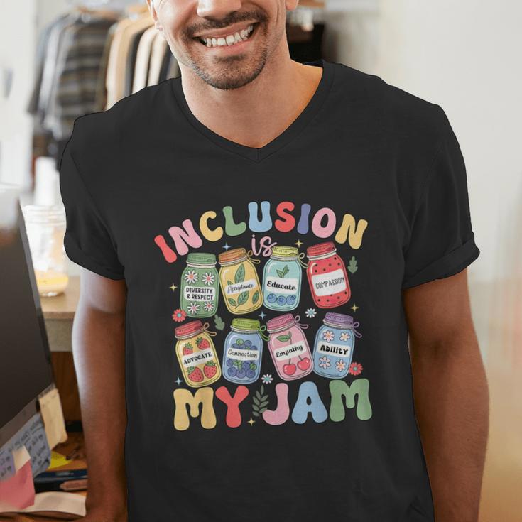 Inclusion Is My Jam SPED Teacher Special Education Life Men's V-Neck T-Shirt, funny gift