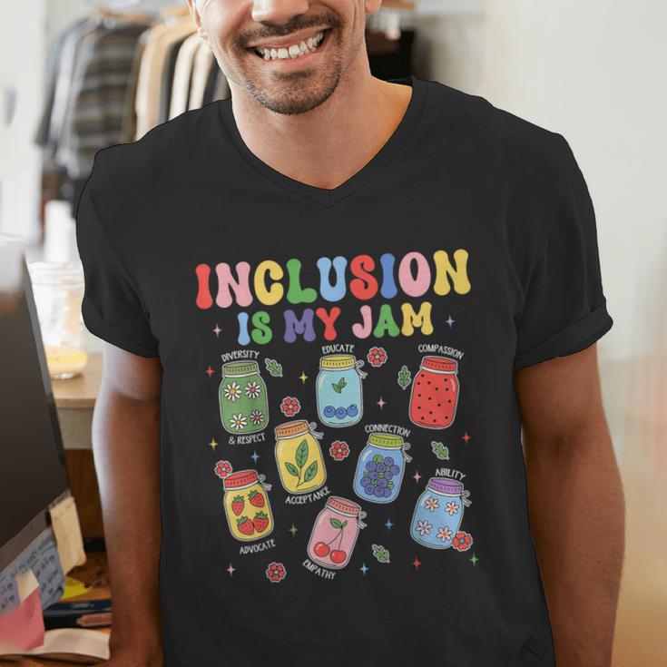 Inclusion Is My Jam SPED Teacher Special Education Life Men's V-Neck T-Shirt, funny gift Inclusion Is My Jam SPED Teacher Special Education Life Men's V-Neck T-Shirt, funny gift