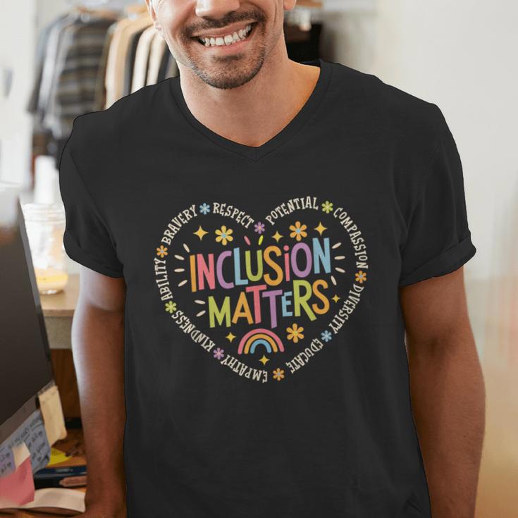 Inclusion Matters Special Education Teacher Autism Awareness Men's V-Neck T-Shirt, funny gift Inclusion Matters Special Education Teacher Autism Awareness Men's V-Neck T-Shirt, funny gift