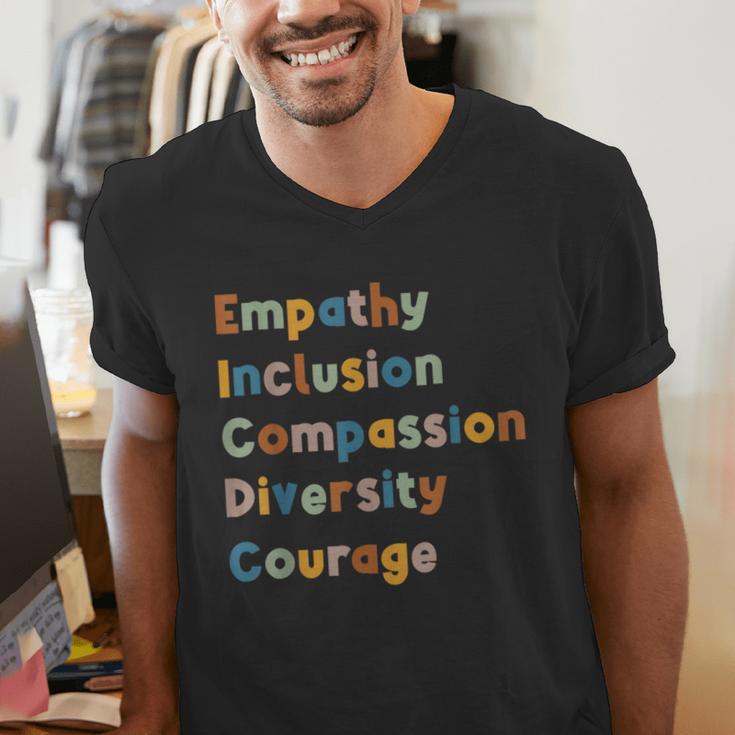 Inclusive Teacher Diversity Inclusion Empathy Teacher Team Men's V-Neck T-Shirt, funny gift