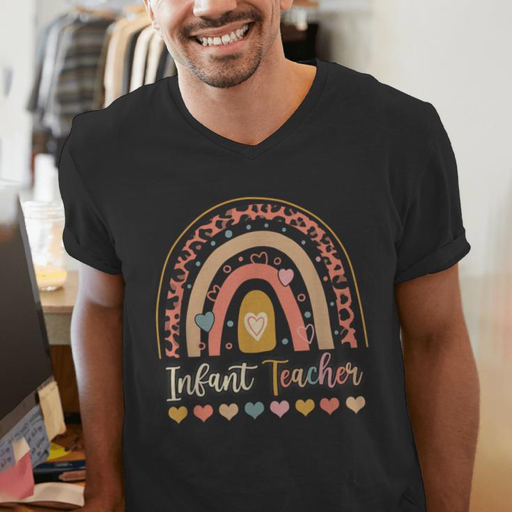 Infant Teacher Leopard Boho Rainbow Appreciation Men's V-Neck T-Shirt, funny gift Infant Teacher Leopard Boho Rainbow Appreciation Men's V-Neck T-Shirt, funny gift
