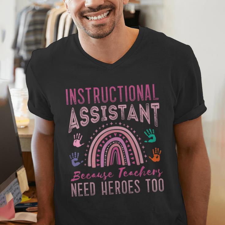 Instructional Assistant Because Teacher Need Hero Learning Men's V-Neck T-Shirt, funny gift Instructional Assistant Because Teacher Need Hero Learning Men's V-Neck T-Shirt, funny gift